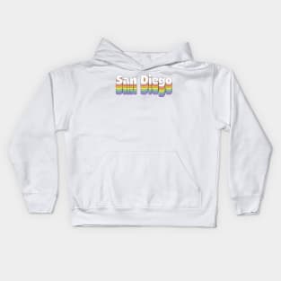 San Diego // Retro Typography Design Kids Hoodie